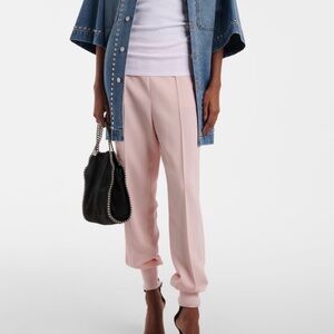 NWT Stella McCartney Julia crêpe pink high waisted jogger pants. Size 38 (XS/S)